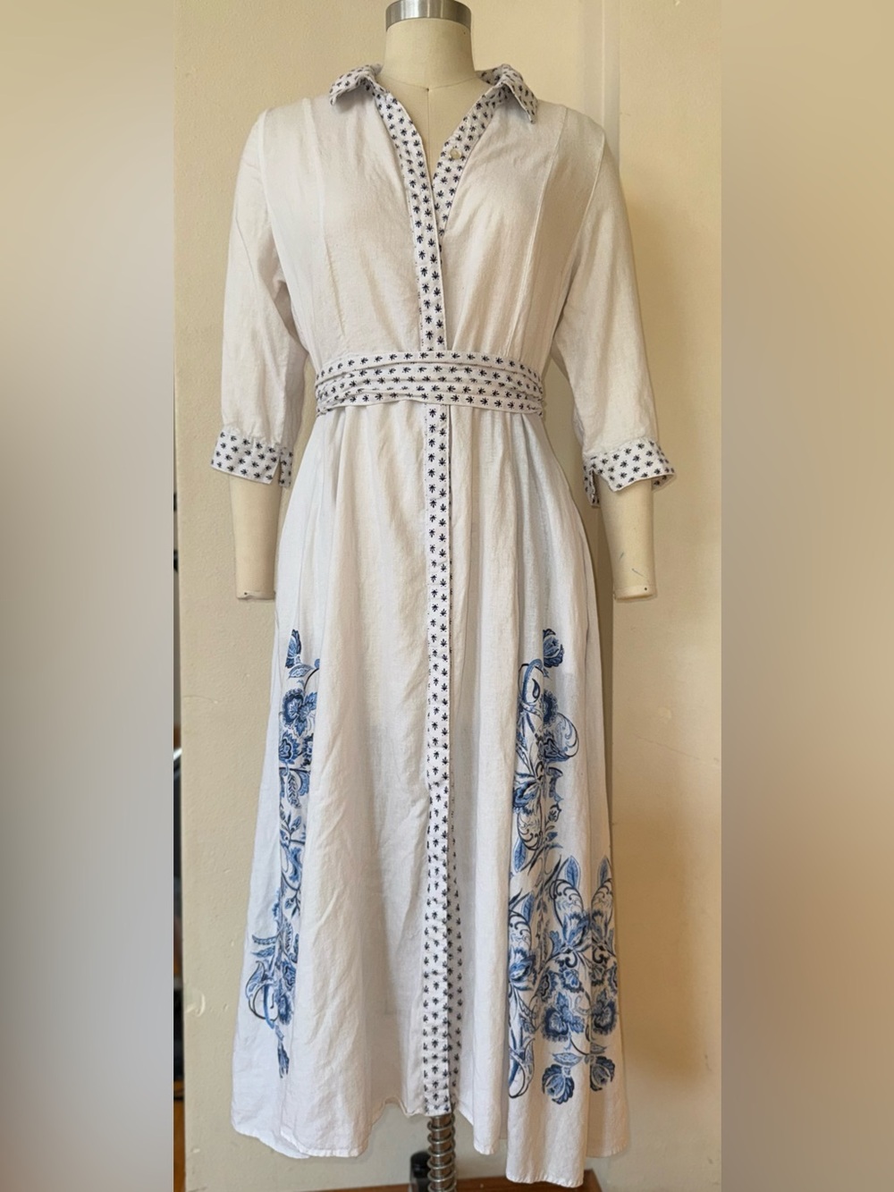 Joie Floral Print Midi Shirt Dress Size Large ✨🪞 - Picture 3 of 9